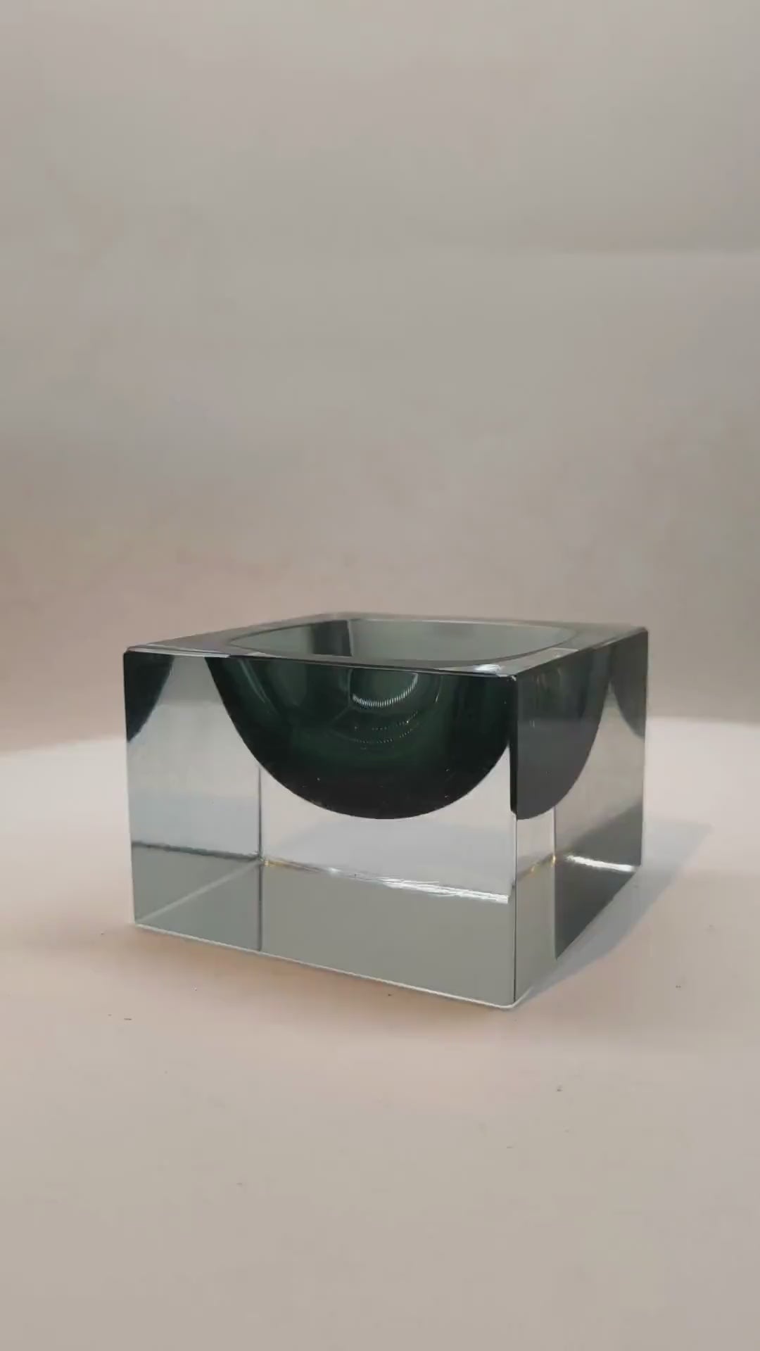 1960s Square Ashtray in Murano Glass Flavio Poli for Seguso with Original Certificate and Label.