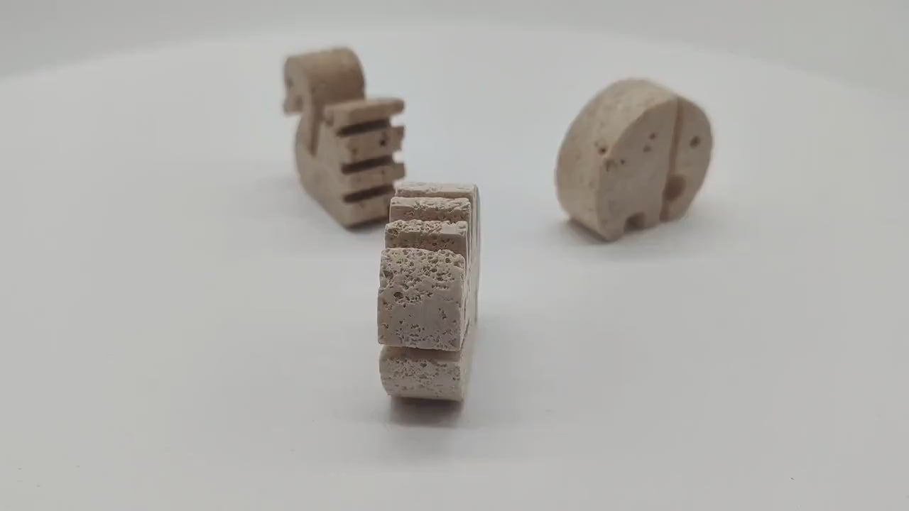 Vintage Travertine Sculptures by Enzo Mari for F.lli Mannelli - set of 3 - Small size - 1970s