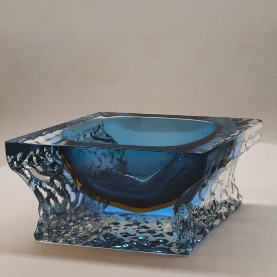 1960s Ashtray or Catch-all in Hand-worked Murano Glass by Flavio Poli for Seguso. Made in Italy