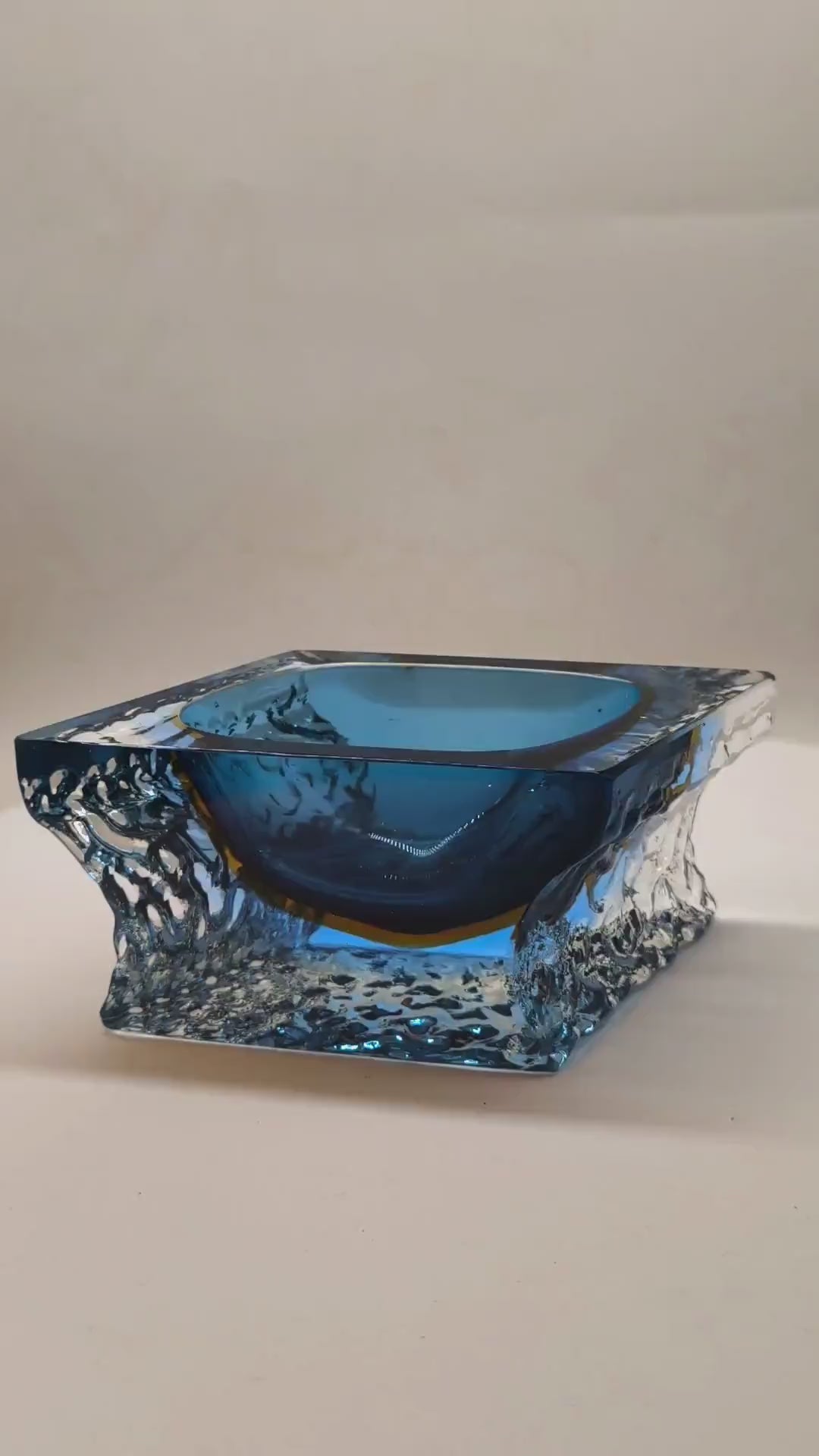 1960s Ashtray or Catch-all in Hand-worked Murano Glass by Flavio Poli for Seguso. Made in Italy