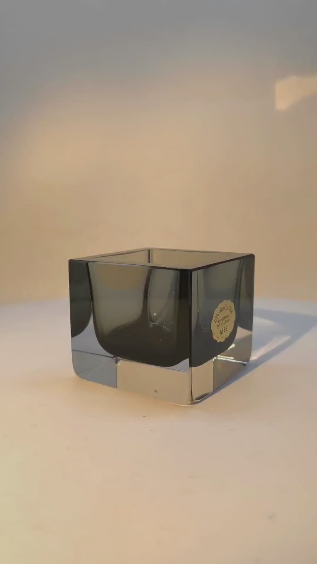 1960s Square Ashtray or Catch-all in Handcrafted Murano Glass by Flavio Poli for Seguso. Made in Murano, Italy