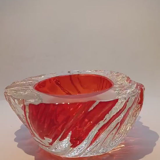 1960s Big  Geode - Ashtray or Catch-all  in Murano Glass Hand-made by Flavio Poli for Seguso. Made in Italy