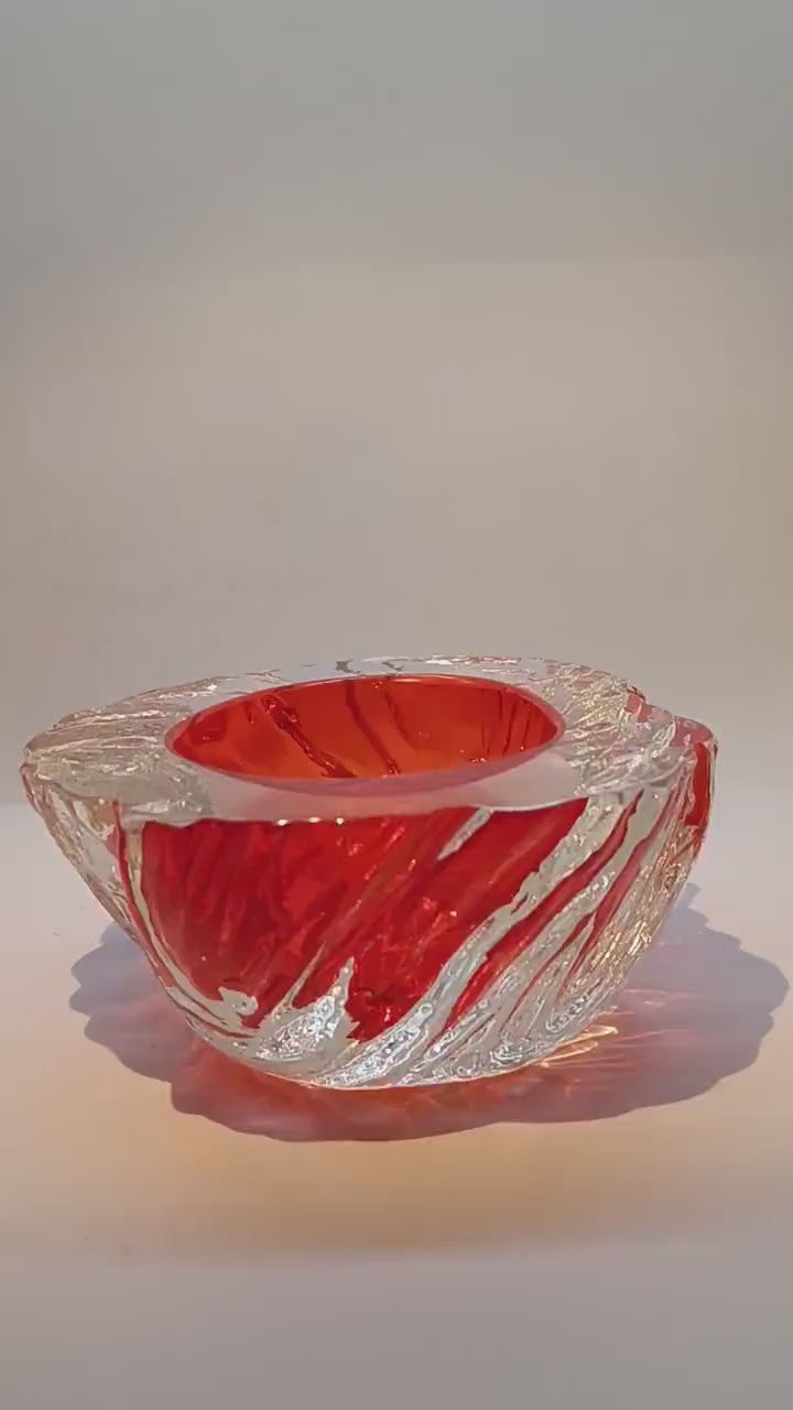 1960s Big  Geode - Ashtray or Catch-all  in Murano Glass Hand-made by Flavio Poli for Seguso. Made in Italy