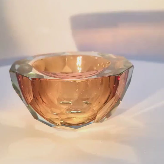 1960s Gold Geode - Ashtray in Murano Glass by Flavio Poli for Seguso. Made in Italy
