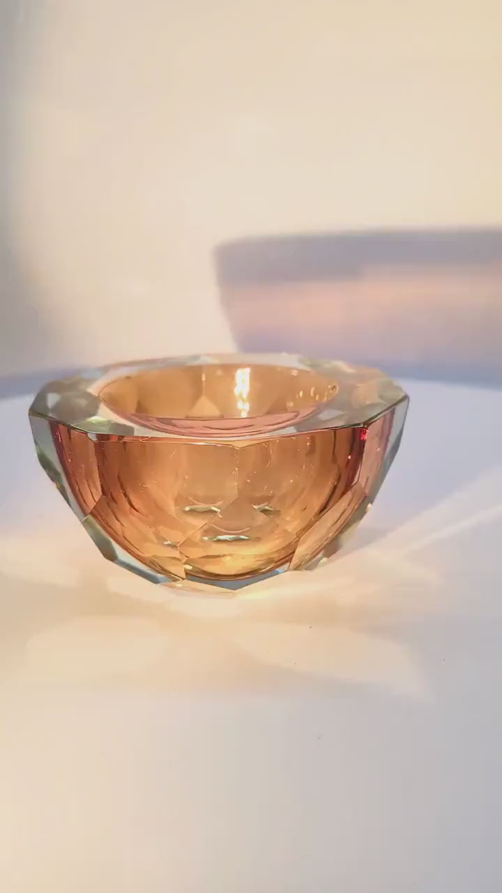 1960s Gold Geode - Ashtray in Murano Glass by Flavio Poli for Seguso. Made in Italy