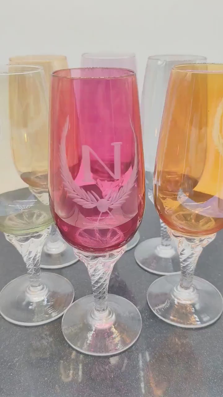 1970s Set of 6 Wine Glasses by Napoleon.