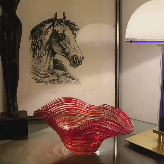 Mid-Century Large Stunning Centerpiece in Murano Glass by Sergio Costantini.