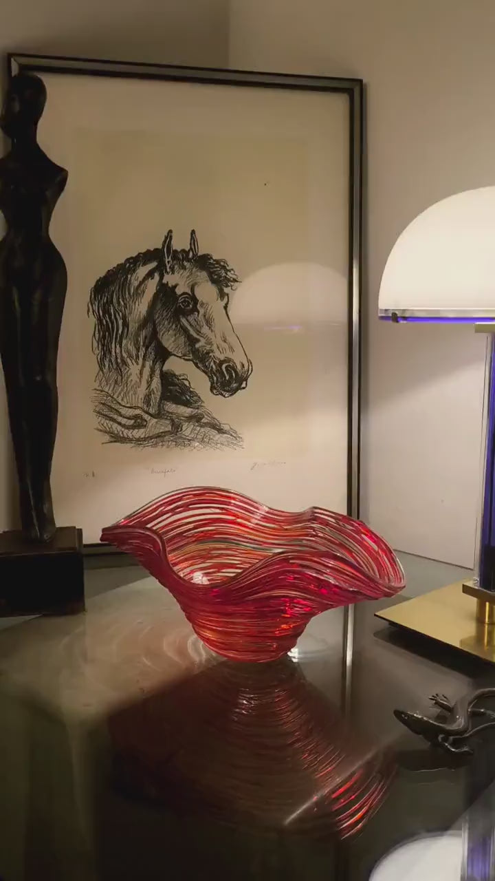 Mid-Century Large Stunning Centerpiece in Murano Glass by Sergio Costantini.