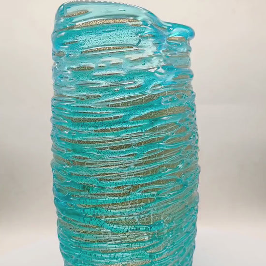 Mid-Century Stunning  Vase in hand-worked Murano glass by Sergio Costantini with the rare Original certificate. Made in Murano, Italy.